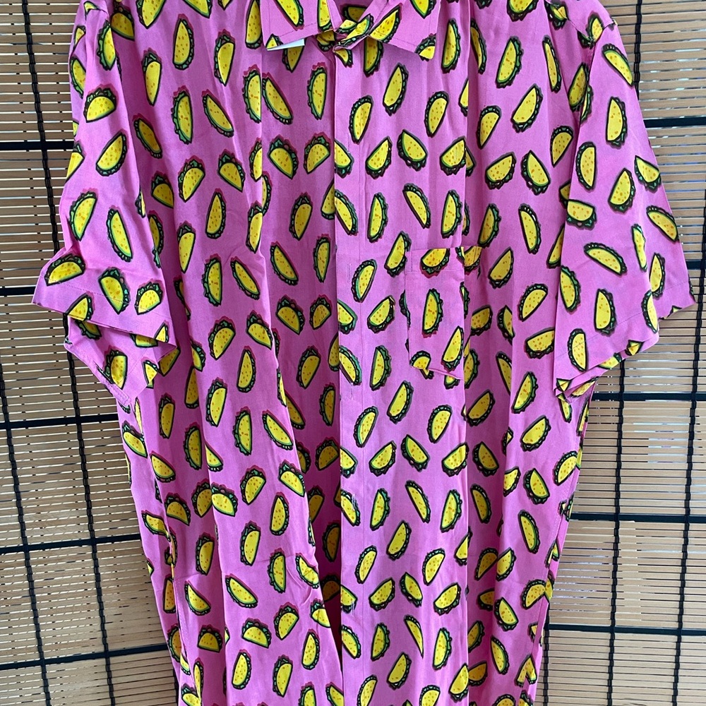 Pink and Yellow Casual Button Down Shirt